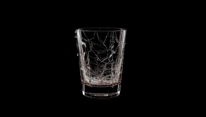Fragmented beaker on dark backdrop highlighting chemical safety and spill prevention measures
