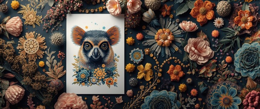 Floral elements in Coala vector print