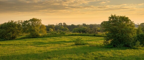 Obraz premium Countryside view during summer evening