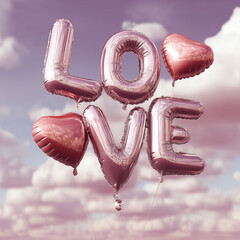 Love and heart balloons. Valentine's Day.