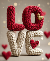 Woolly love. Hearts. Valentine's Day.
