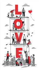 Love vector illustration. Valentine's Day.