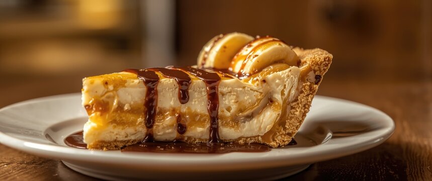 Dessert featuring Banana pie with dulce de leche - Banoffe