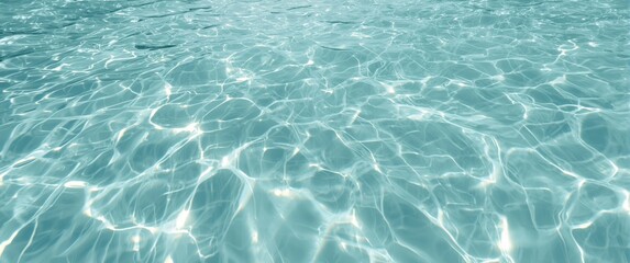 Sun-reflected water texture overlay for photos or mockup, including organic light gray drop shadow and wave refraction caustic effect, with a long banner and empty space