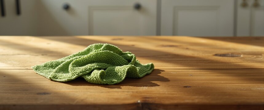 Green microfiber cleaning rag