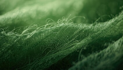 Close-up of green textile surface, suitable for UI backgrounds and editorial headers, fabric pattern focus
