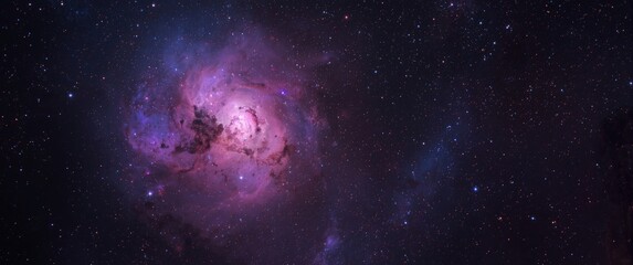 Fototapeta premium Open cluster of stars and Colored nebula in the universe