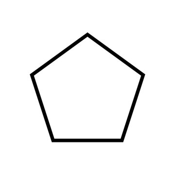 Black pentagon geometric shape outline icon