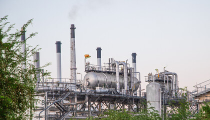 Oil and Gas Industrial zone,The equipment of oil refining,Close-up of industrial pipelines of an oil-refinery plant,Detail of oil pipeline with valves in large oil refinery.