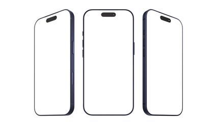 Set Mockup iPhone 17 Pro Max with transparent screen and background for web design and UX/UI.
