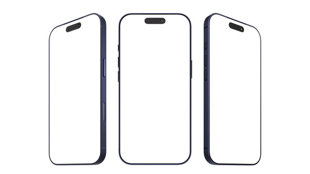 Set Mockup iPhone 17 Pro Max with transparent screen and background for web design and UX/UI.
