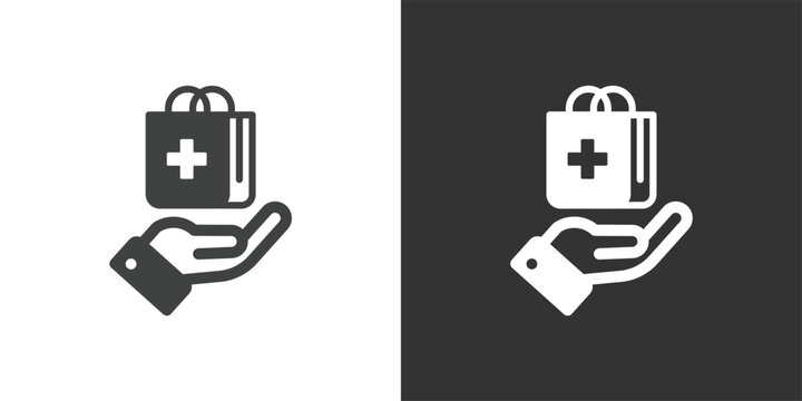 Pharmaceutical and Medicine Delivery Service icon. Solid glyph series icon