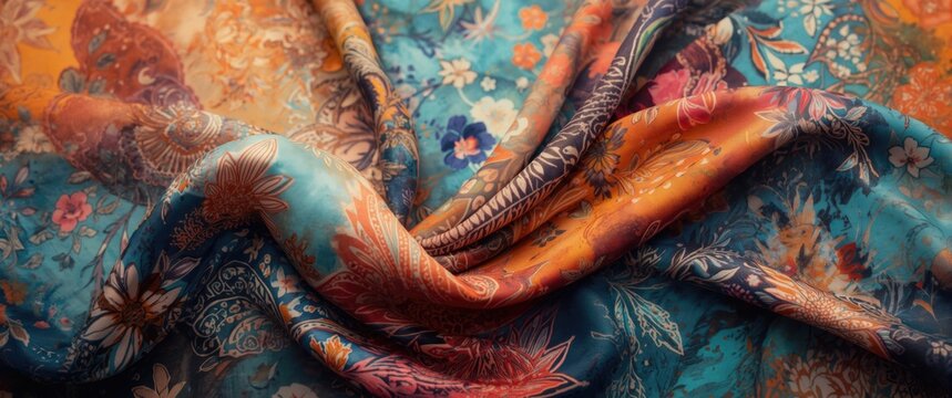 Digitally Printed Dupatta with Vibrant Background Pattern