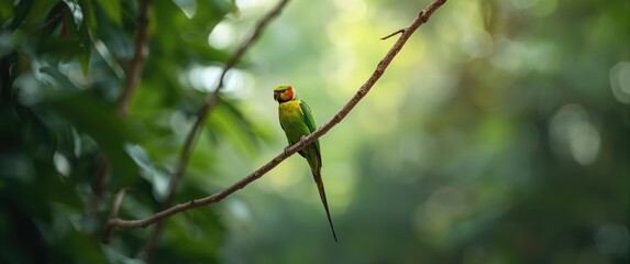 Indian Hanging Lorikeet (Vernal Hanging Parrot) in its natural habitat