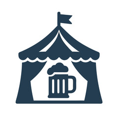 Oktoberfest Beer Tent Festival Flat Vector Illustration