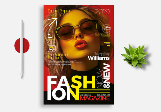 Modern Fashion Magazine Cover Design Template