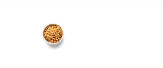 White background instant noodles isolated with clipping path, Asian convenient fast food