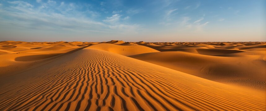 Patterned waves at Khuri sand dunes in Thar Desert close to Jaisalmer, Rajasthan, India, Asia