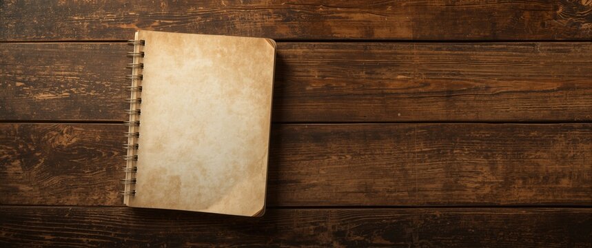 Blank notebook paper in vintage style with grunge background