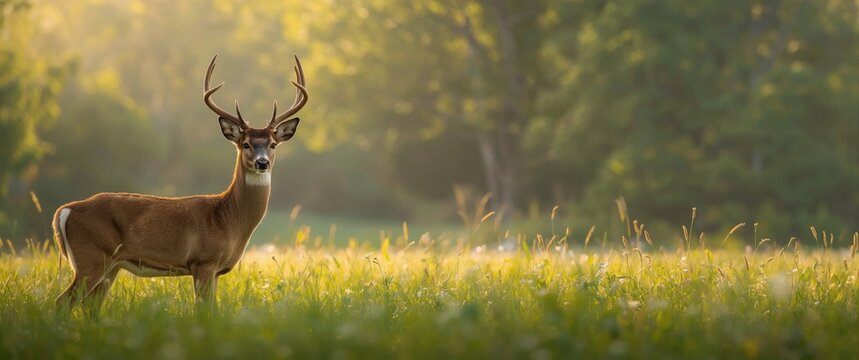 White-tailed deer buck with velvet in Tennessee