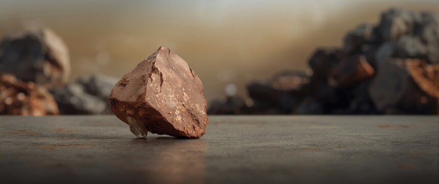 Metal mineral sample of copper ore used in jewelry and manufacturing