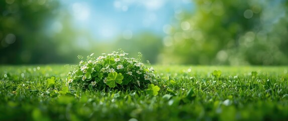 Happy St. Patrick's Day with green nature background