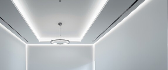 White-colored ceiling and lighting fixtures
