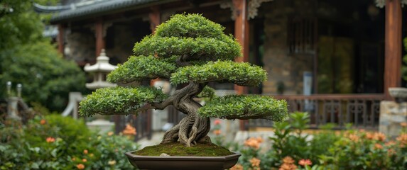 Fototapeta premium Franklin Park Conservatory Botanical Gardens: Bonsai Tree Exhibit
