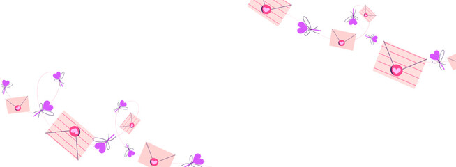 Romantic Love Letters Border