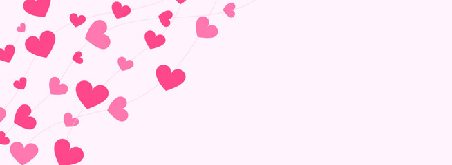 Romantic Hearts Wave Border Background