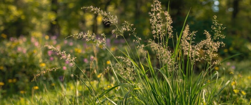 Beautiful Cyperus: A grass growing in the lower forest layer with green leaves and decorative flowers