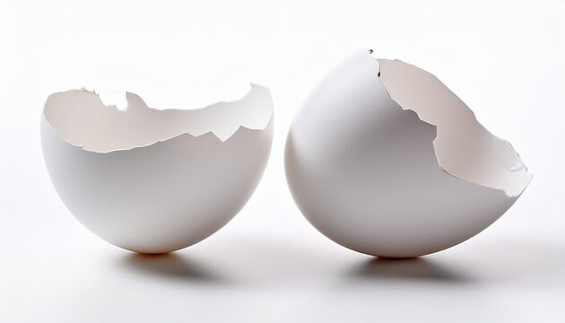 White Egg Shell On A White Background