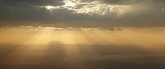 Cloud-covered sunshine with smog interference