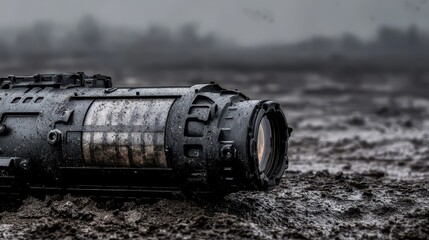 Thermal imaging sensor deployed on muddy ground