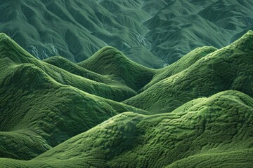 Obraz premium Scenic view of vibrant green rolling hills bathed in sunlight, creating a picturesque landscape