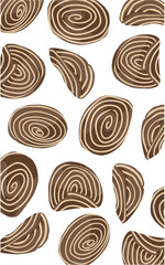 Elephant ears pattern with brown and white swirls. Indonesian sweet crispy snack