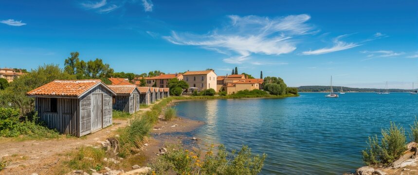 Huts of Oyster Farmers Adjacent to the Etang De Thau and Close to Bouzigues Village