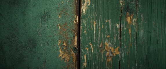 Obraz premium green antique wooden door with abstract texture