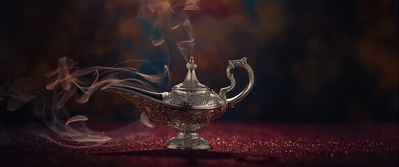 Naklejka premium Close-up shot of the alladin magical lamp