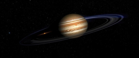 Render of Oumuamua, the interstellar object, around Jupiter