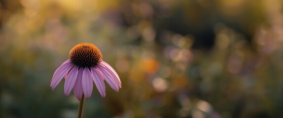 Blurred backdrop featuring Coneflower (echinacea) flower