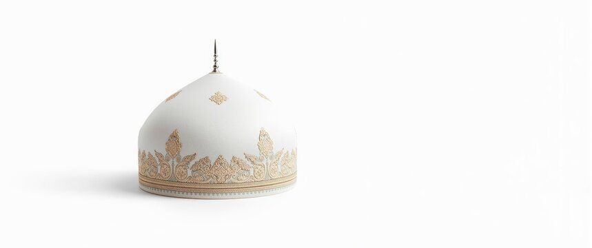 Muslim Kopiah hat isolated on white background, suitable for Ramadan celebrations