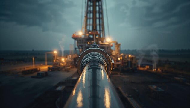 Steel oil drill pipe assembled for drilling operations, highlighting industrial safety standards