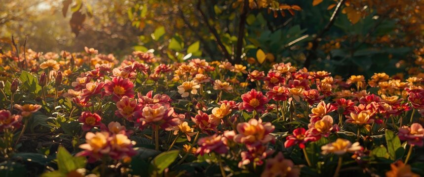 Primula auricula in a spring flower bed
