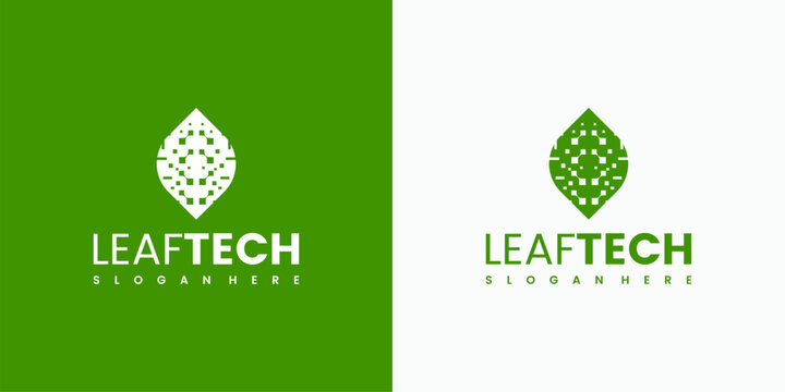 Modern Leaf Technology Integration Logo