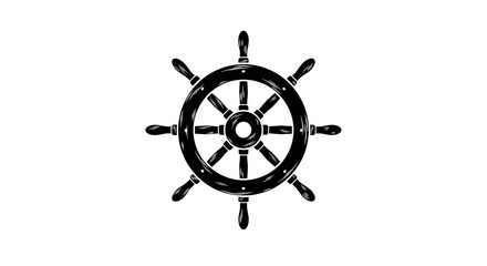 Obraz premium Ship Steering Wheel Illustration.
