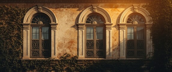 Arched-window design on a historic structure