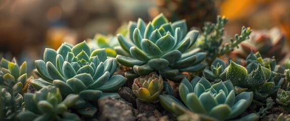 Obraz premium Beautiful Succulents Captured at an Artistic Angle - Nature at Its Best
