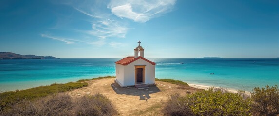 Zante's small chapel with a red roof