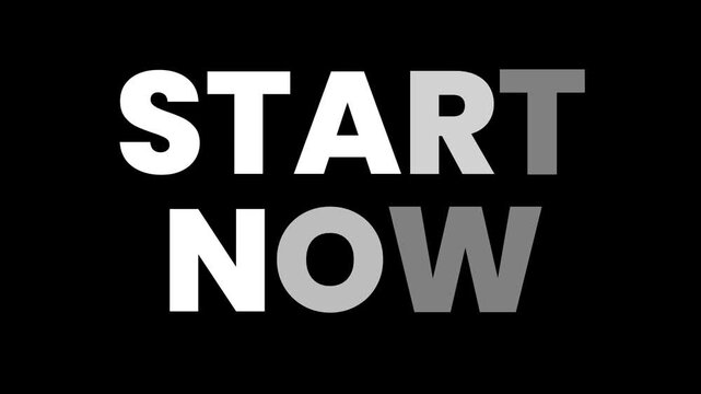 Start Now Text Animation Loop: Dynamic Motivational Call to Action Graphic Element